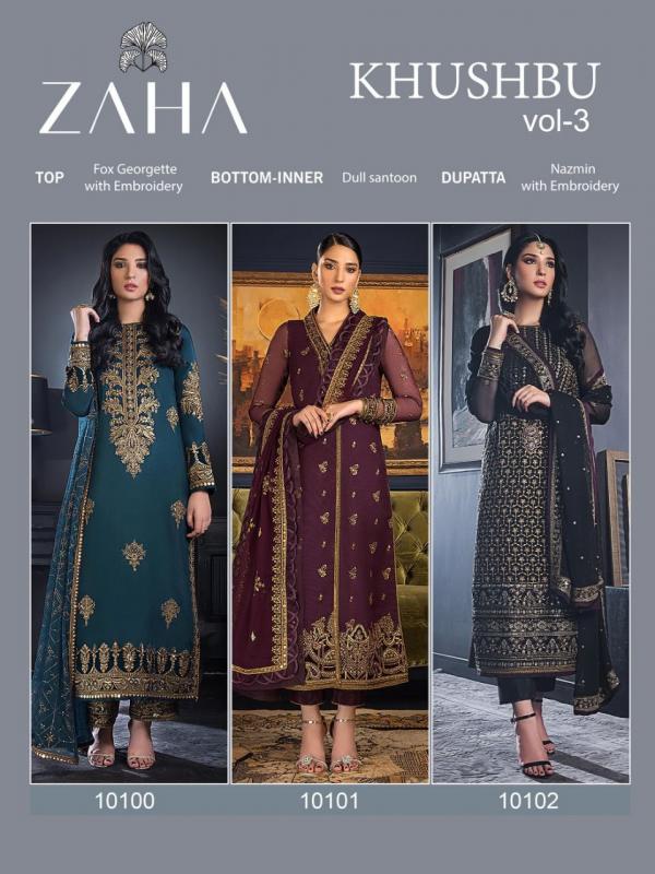 Zaha Khushbu Vol 3 Exclusive Designer Fancy Pakistani Suit Collection